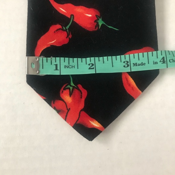 Tie Red Hot Chile Peppers on Black Cotton by Dem Crazy - Picture 9 of 10